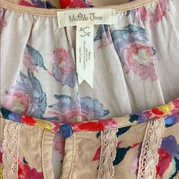 Matilda Jane | Friends Forever Kaia Floral Top Keyhole Neck HTF - Picture 7 of 8